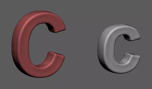 Volumetric letter Cc for cnc 3d print