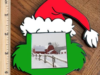 Grinch Christmas Ornaments w/ Photo area