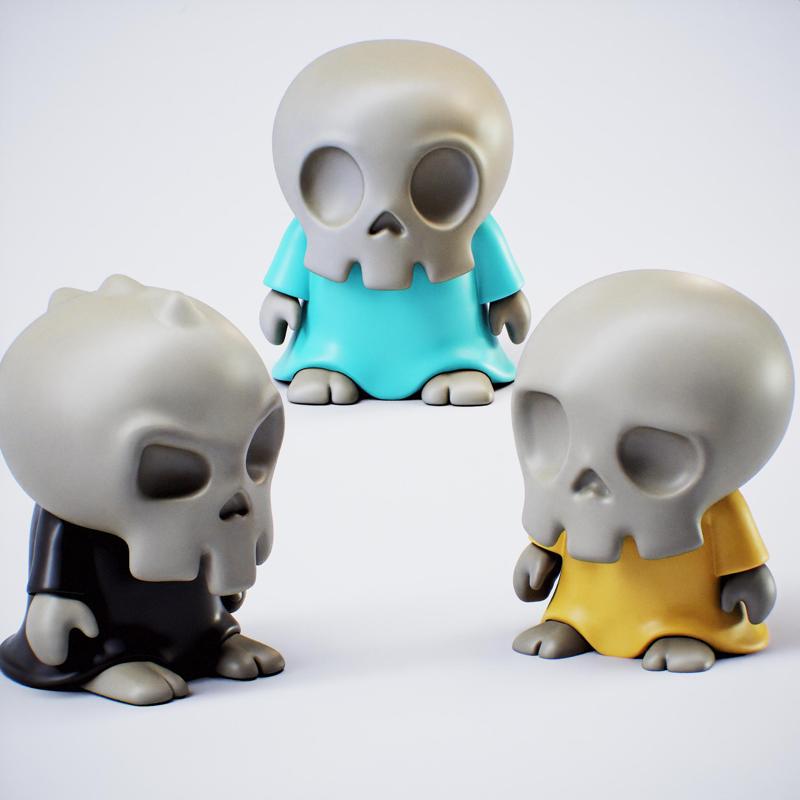Skull Calavera Brothers Pack x 3 print by parts and colors - Hermanos Calavera pack x 3 Chibi Funko Janky - Artoy