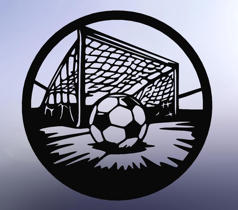 Goal Bound: Line Art of a Soccer Goal and Ball