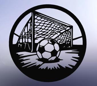 Goal Bound: Line Art of a Soccer Goal and Ball