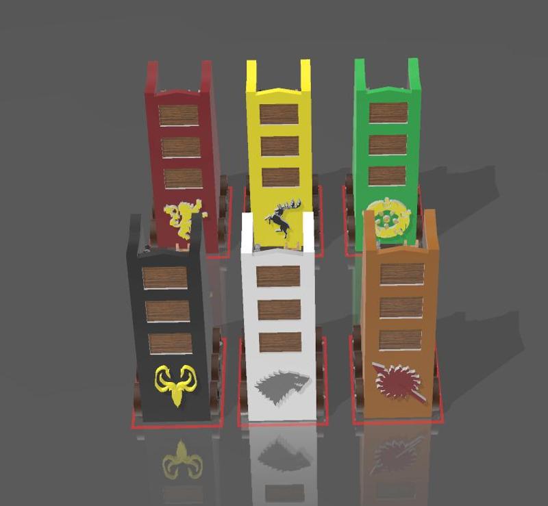 GAME OF THRONES BOARDGAME SIEGE ENGINE PACK - MAIN HOUSES