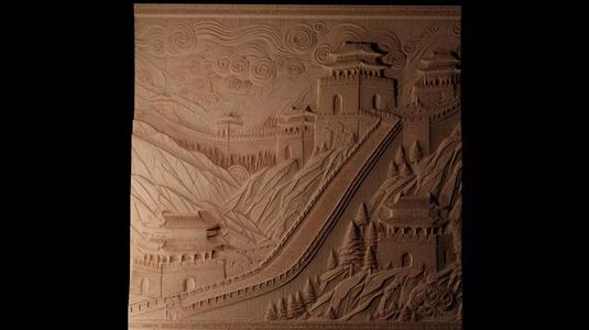 The Great Wall Of China Sandcasting Bas High Relief CNC