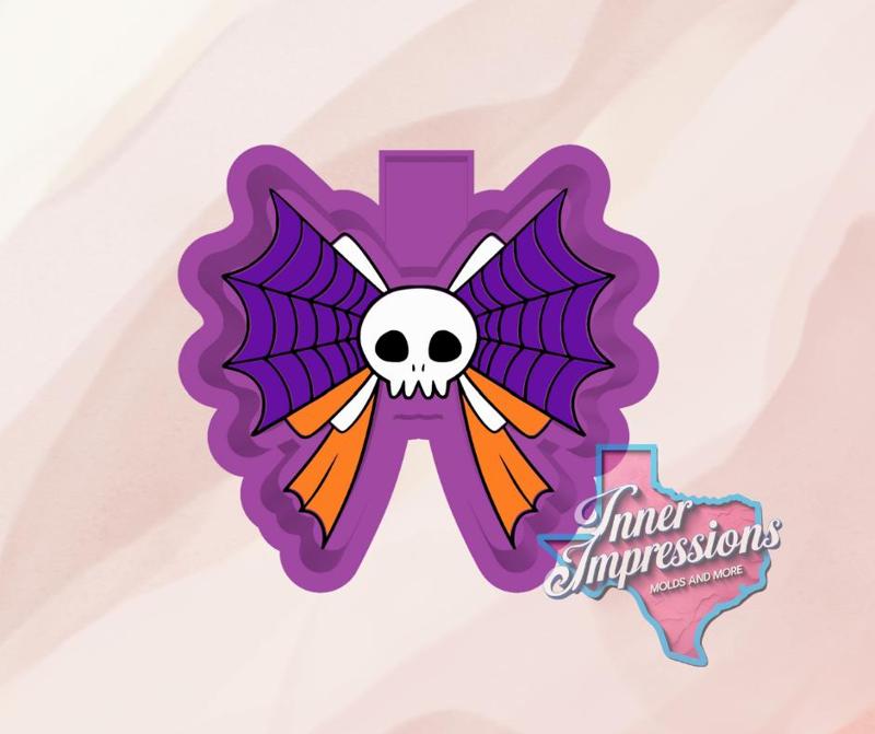 Spooky Cute Web Halloween Bow Freshie Mold