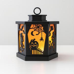 Halloween Candle Tea Light Holder | 3 Lantern: Witch, Pumpkin, Jack Skeleton | Haunted House Decor Lamp