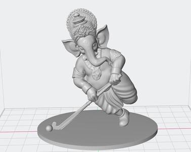Ganesha Playing Hockey – 3D Printable Model
