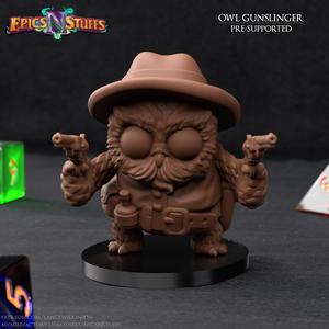 Owlkin Gunslinger Miniature - Pre-Supported