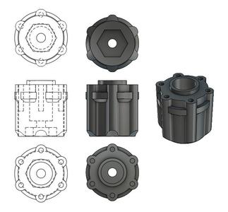 J Concepts monster truck wheel adaptor - to fit regular 12mm hex
