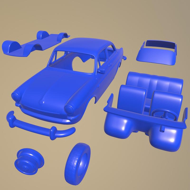 VOLKSWAGEN 1500 NOTCHBACK 1961  PRINTABLE CAR IN SEPARATE PARTS
