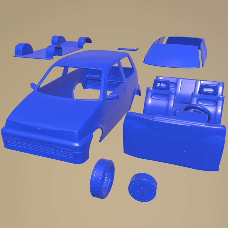 FIAT CINQUECENTO 1991 PRINTABLE CAR IN SEPARATE PARTS
