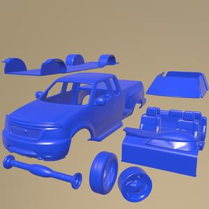 Ford F-150 Club Cab Flareside XLT 1999 PRINTABLE CAR IN SEPARATE PARTS