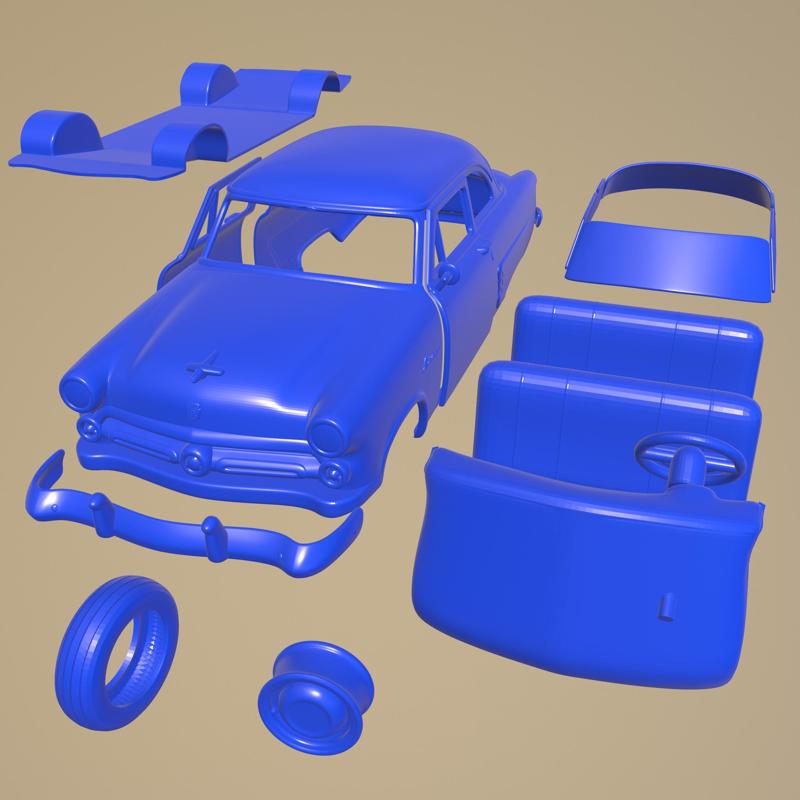 Ford Mainline Tudor Sedan 1952 printable car in separate parts