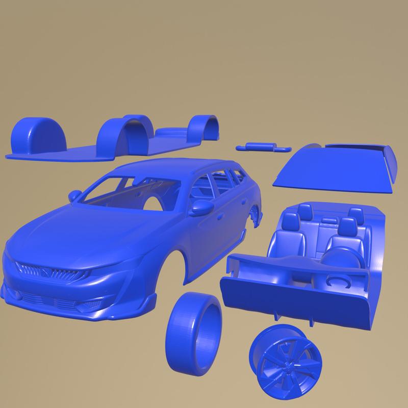 Peugeot 508 SW PSE 2021 PRINTABLE CAR IN SEPARATE PARTS