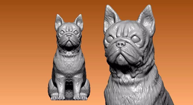 Ferocious bull dog - statue - 3D print