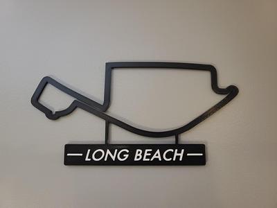 Long Beach Track Map with Nameplate Wall Art