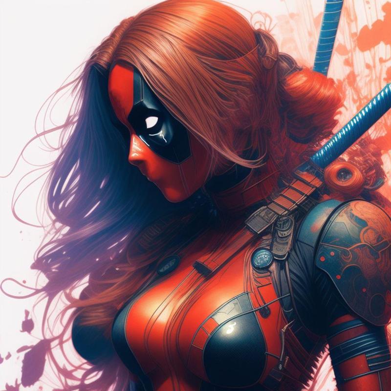 Lady DeadPool Filament Painting