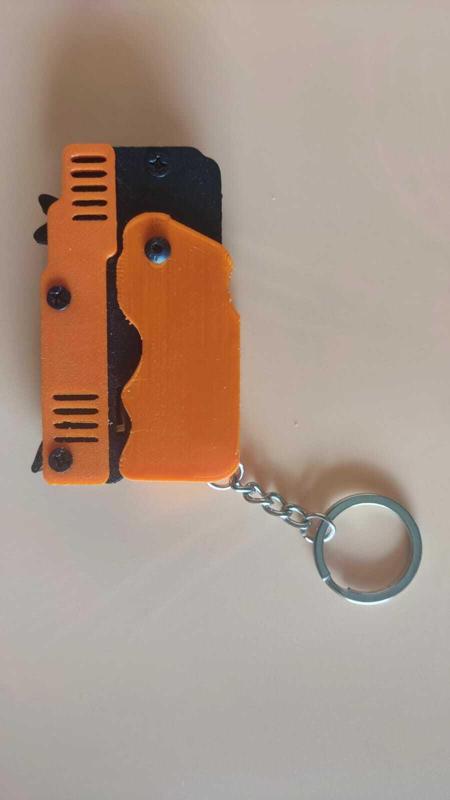 Rubber band gun keychain