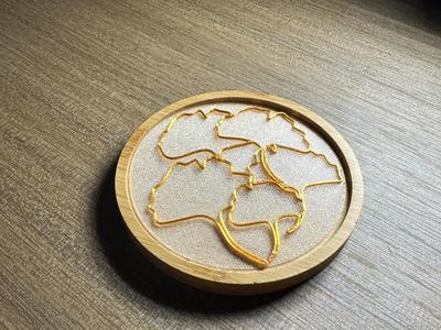 Cloisonné Coaster—Ginkgo Leaf
