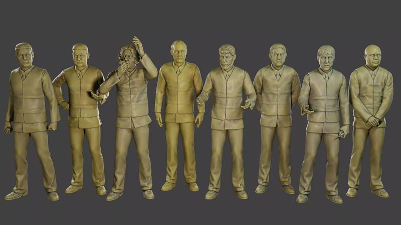 Male Security reflective vest MSRV Pack1 3D Model Collection