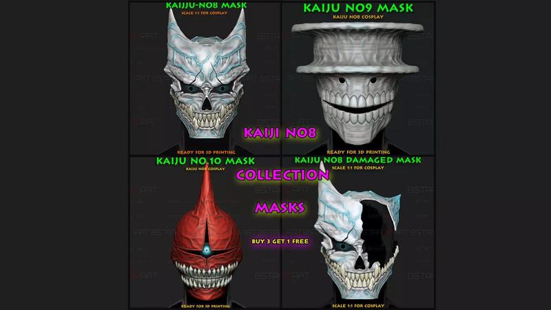 Kaiju no8 Collection Masks - Halloween Cosplay