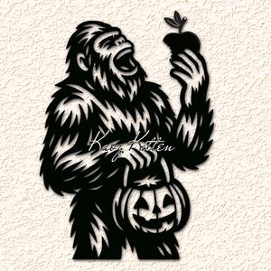 Trick or Treat Sasquatch Yummy Apple Wall Art Home Decor 