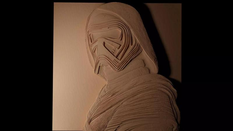 Kylo Ren Star Wars CNC 3d Print High Relief Sand Casting