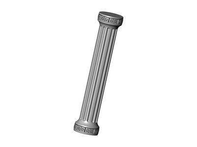 Fluted greek key scrolls ends round pillar column