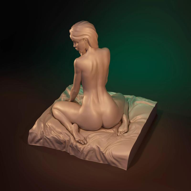 Lady in languid expectation printable figurine