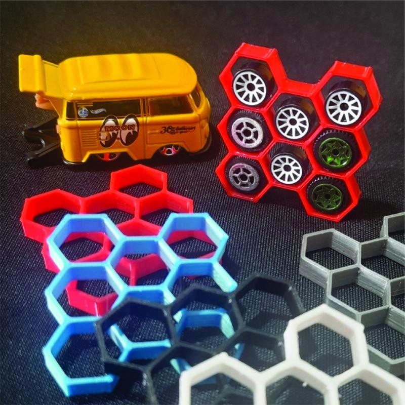RACK TYRE SUPPORT HONEYCOMB WHEELS STAND MINIATURE 1:64 HOTWHELS PNEU