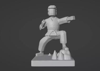 lowpoly Karate statue