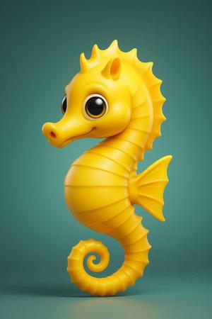 Cute Cartoon Seahorse – 3D Printable Ocean STL Model