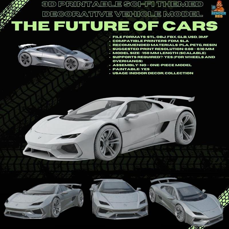 3D Printable Modern Supercar Model