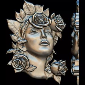 Lady of Roses Pendant STL file for 3d Printing or CNC