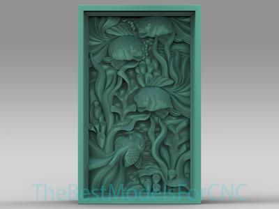 3D Model STL File for CNC Router Laser & 3D Printer Fish in Frame