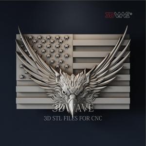 American Eagle 3d stl file for CNC