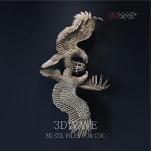 FIGHTING EAGLES 3d stl files for CNC