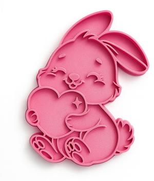BUNNY WITH HEART COOKIE CUTTER