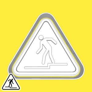 Warning sign cookie cutters - step down