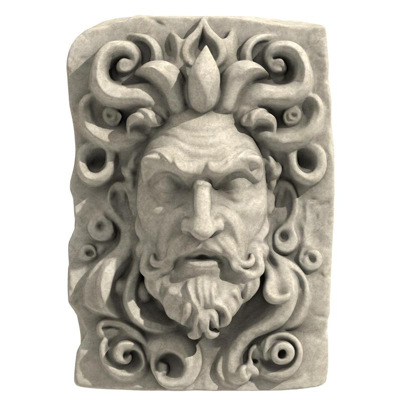 Greek God Face Bas Relief Sculpture 3