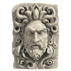 Greek God Face Bas Relief Sculpture 3