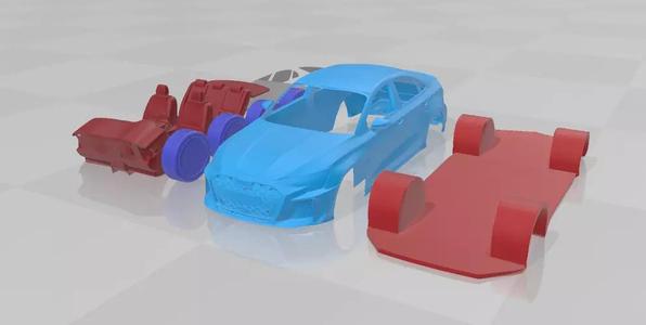 Audi RS3 Sedan 2025 - Separate Parts STL Model