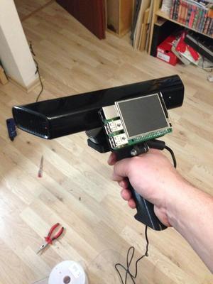 Kinect and Raspberry Pi2 with display mount