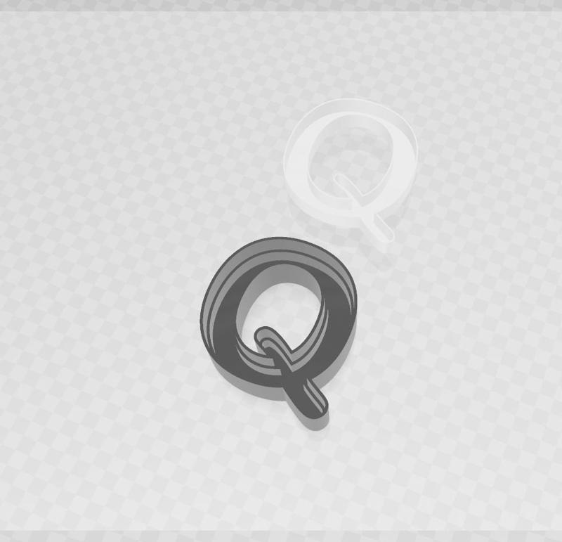 LED letter Q body + cover