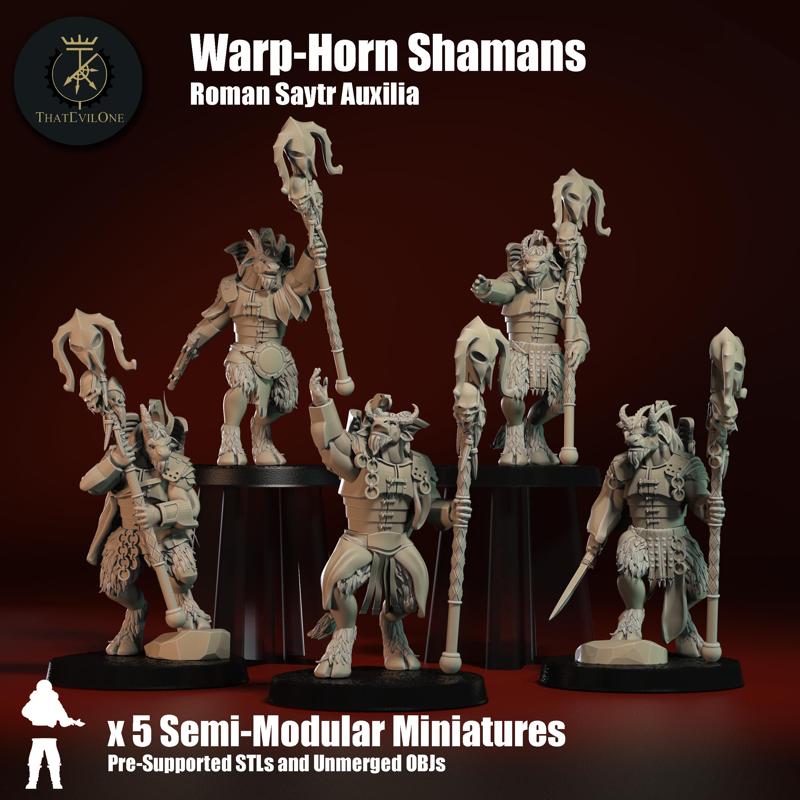 Roman Saytr Warp-Horn Shamans - Presupported