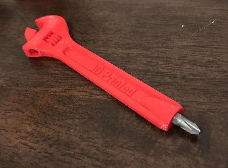 Printable wrench with bit holder