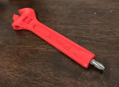 Printable wrench with bit holder