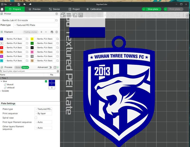 CSL Wuhan Three Towns Keychain Shield color printable