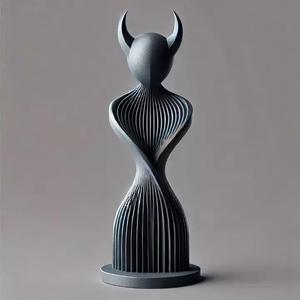 Minimalist Horned Abstract Sculpture