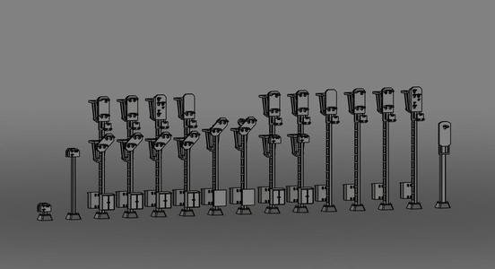 **COMPLETE SET** H0 scale _ 1:87 all signals H V Type  DB Signalset alle H V Signale