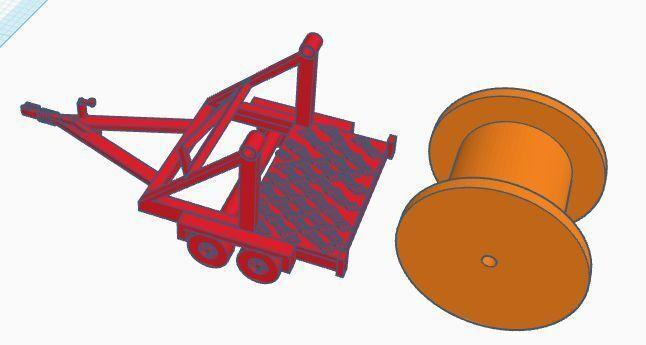 Car trailer with cable reel